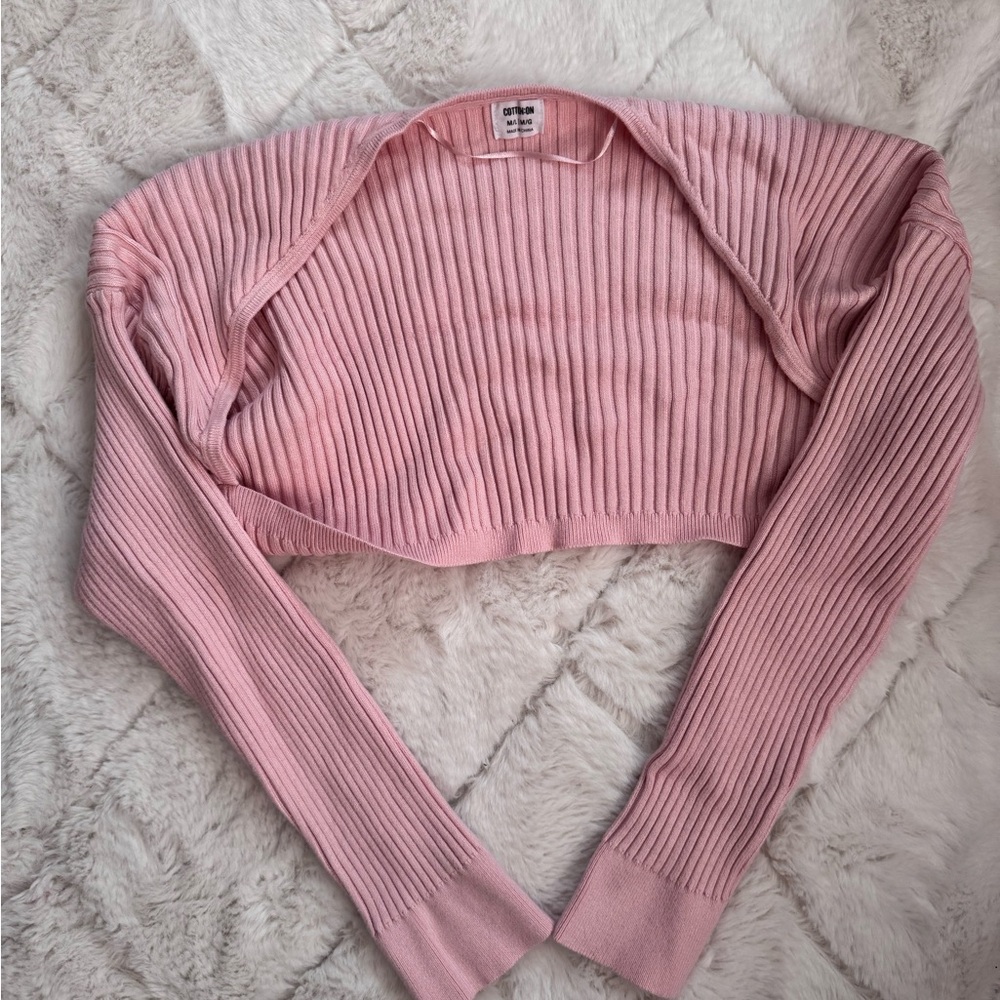 Pink Ribbed Knit Women's Top